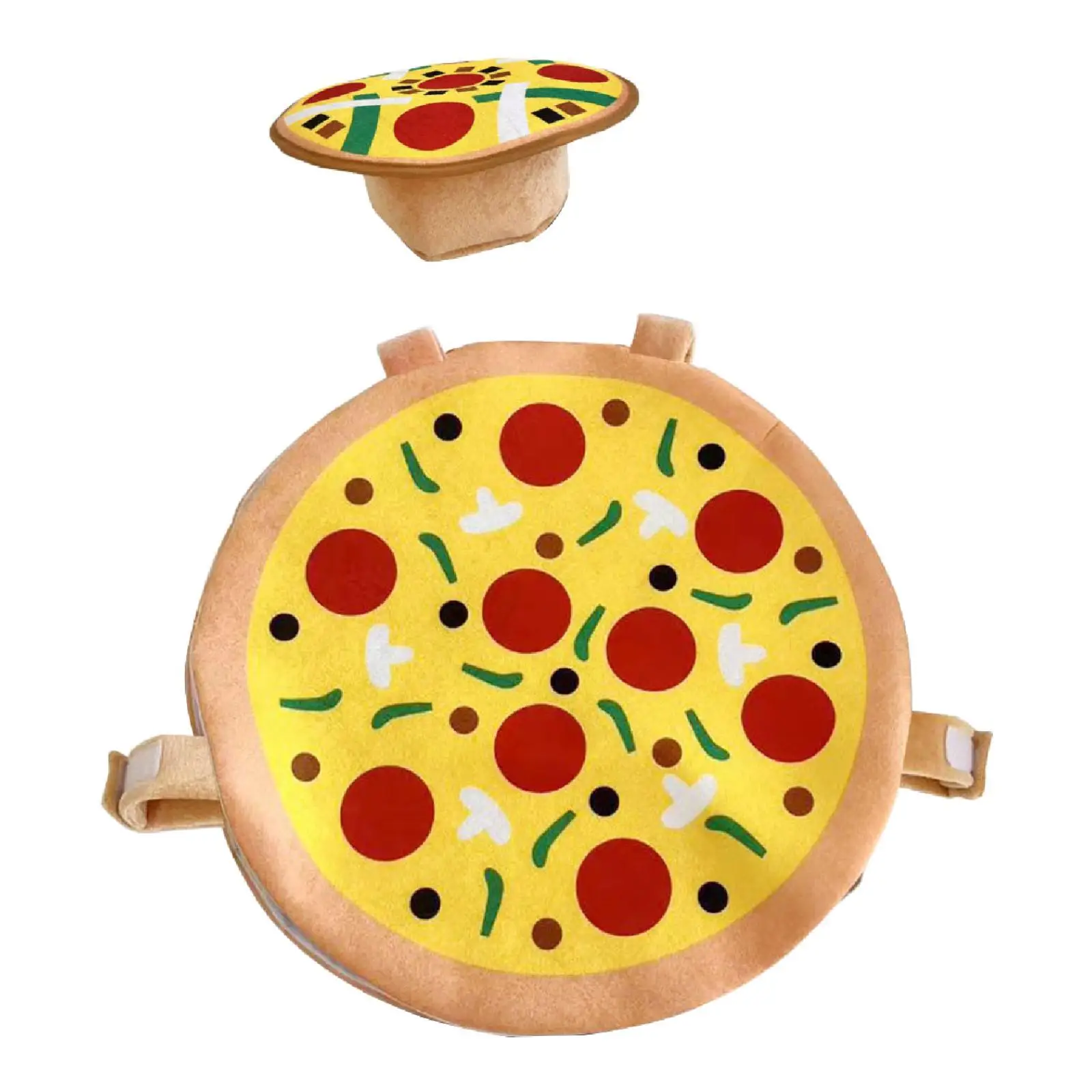 Halloween Pizza Costume with Hat Cartoon Funny Dress up Outfit for Holiday Photo Props Carnival Party Supplies Stage Performance Halloween Pizza Costume with Hat Cartoon Funny Dress up Outfit for Holiday Photo Props Carnival Party Supplies Stage Performance