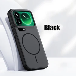 Solid Color Matte Skin Feel Shockproof Phone Case with MagSafe - Compatible Wireless Charging for Xiaomi 17 (Black)