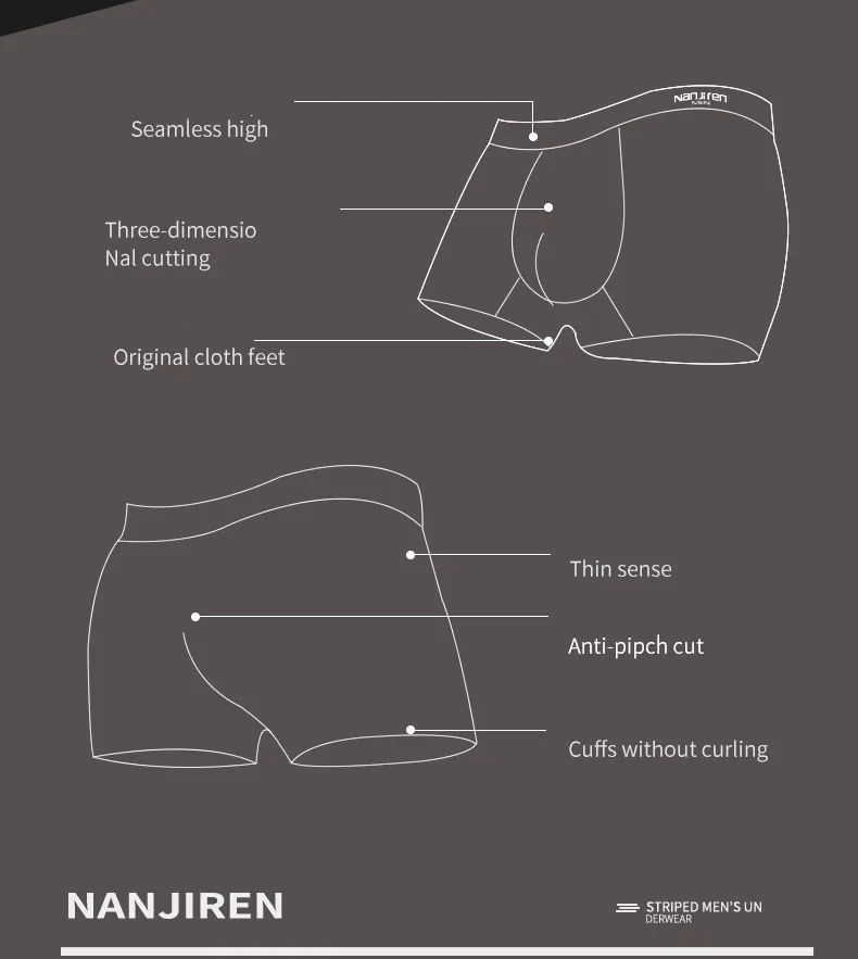 4-Pack Men's Boxer Shorts Graphene Antibacterial Ice Silk Seamless Breathable Men's Briefs L-5XL