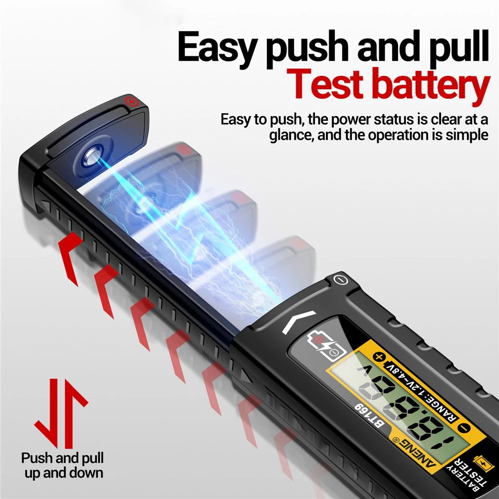 BT169 Lithium Battery Tester Power Bank Detectors 9V D C AA AAA Button Cell Universal Household LCD Display Battery Tester Tools