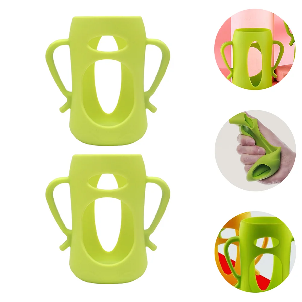 

2 Feeding Bottle Cover Anti- Infant Bottle Silicone Covers Drop Resistant Silicone Sleeve