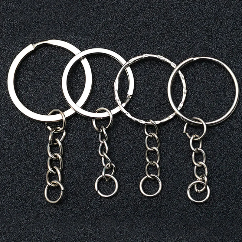 DIY 금속 빈 열쇠 고리 열쇠 고리 분할 반지 Keyfob 열쇠 고리 랍스터 걸쇠 열쇠 고리 열쇠 펜던트 반지 스테인레스 스틸 반지