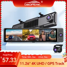 OBDPEAK 3 카메라 대시 캠, 4K 자동차 DVR, 전면, 내부, 후면, 1080P, GPS 추적, 야간 투시경 비디오 등록, 대시 캠 주차 모니터