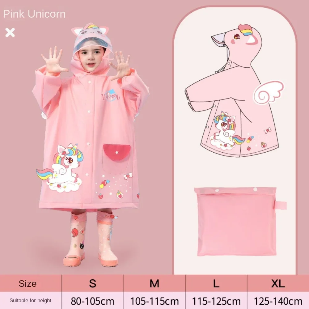 Rain Suit Children's Raincoat Cartoon Boys and Girls Kindergarten Elementary Children Baby Little Children Bag Bit Poncho rain poncho raincoat suit