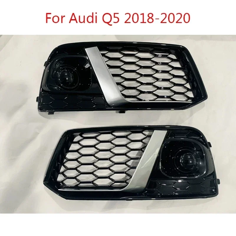 

Передний бампер автомобиля, противотуманные фары, грили, подходят для Audi new Q5 Q5L 2018 2019 2020, гоночные грили ABS, запасные противотуманные зерна
