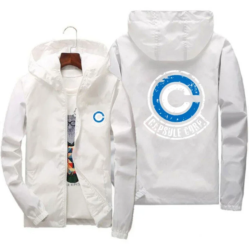 Anime Jacket Capsule Corp-Sudadera Capucha Hombre Manga Larga Abrigo Dynocaps
