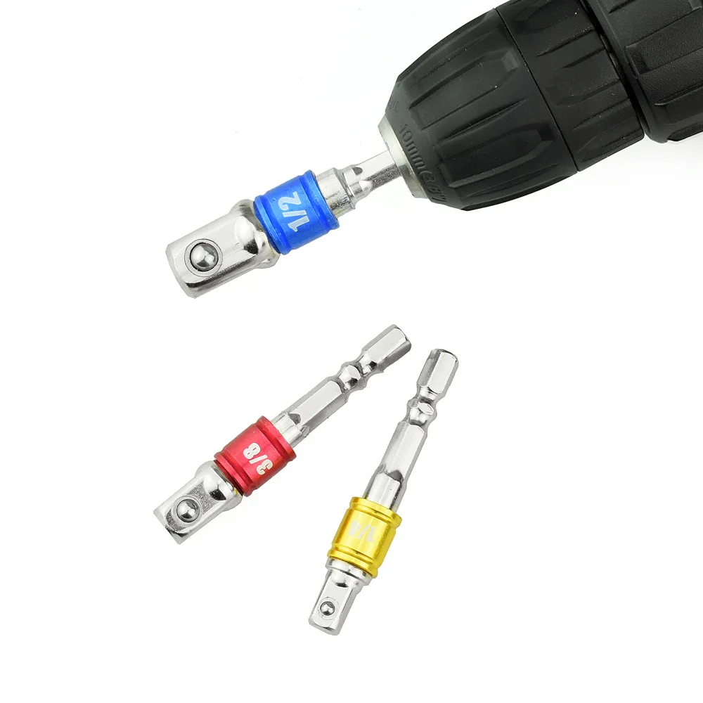 

1/4 "3/8" 1/2 "Chrome Vanadium Steel Socket Adapter Set Hex Shank Extension Rod Drill Bits Bar Set Power Tools Accessories