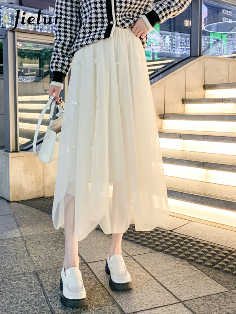 

Jielur Осенне-зимняя новая облегающая женская юбка с высокой талией однотонная Повседневная Свободная юбка женские черные персиковые хаки юбки для женщин