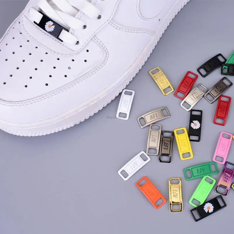 Shoe Charms 1Pair AF1 Diamond Fashion Laces Buckle Quality Metal Shoelaces Decorations Chapa Air Force 1 Shoes Accessories