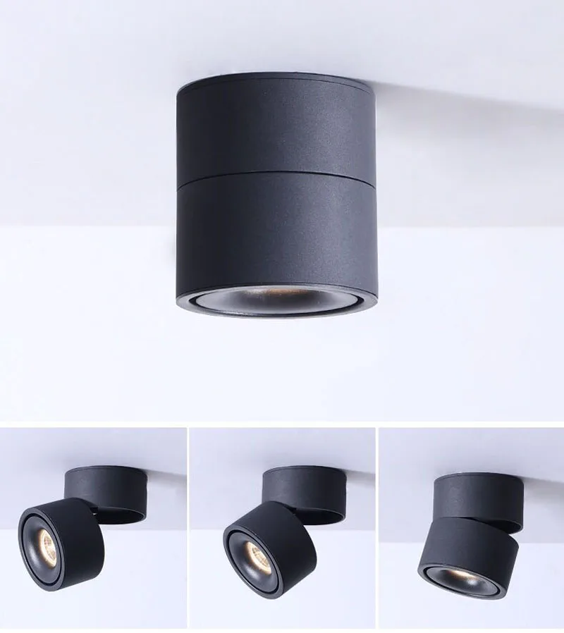 Description Picture 5 of itemFoldable 360-degree rotating surface mounted LED downlight ceiling light AC85-265V 5W 7W 10W 12W LED ceiling spotlight dimming
