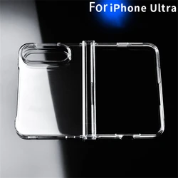 Luxury Transparent Hard PC Foldable Clear Phone Case with Hinge Protection - Shockproof Slim Cover for iPhone Duo (Clear)