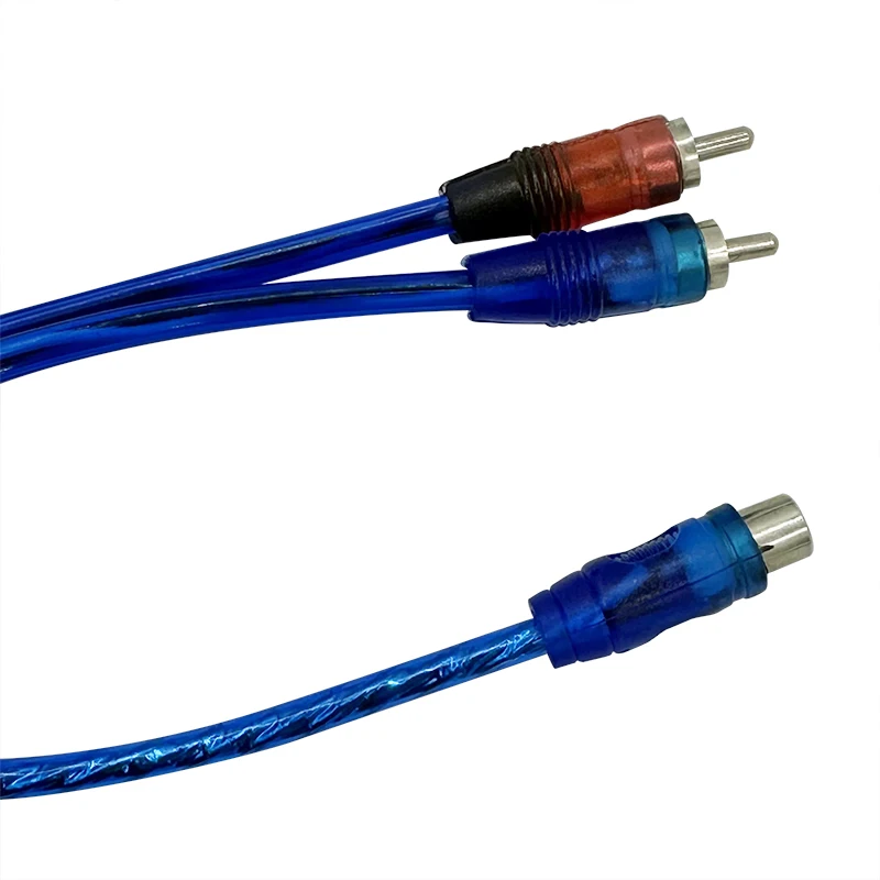 Auto Cube 2RCA Female to 1RCA Male Cable Subwoofer Car Audio Amp Wire Kit Electronic Accessories Radio Plug