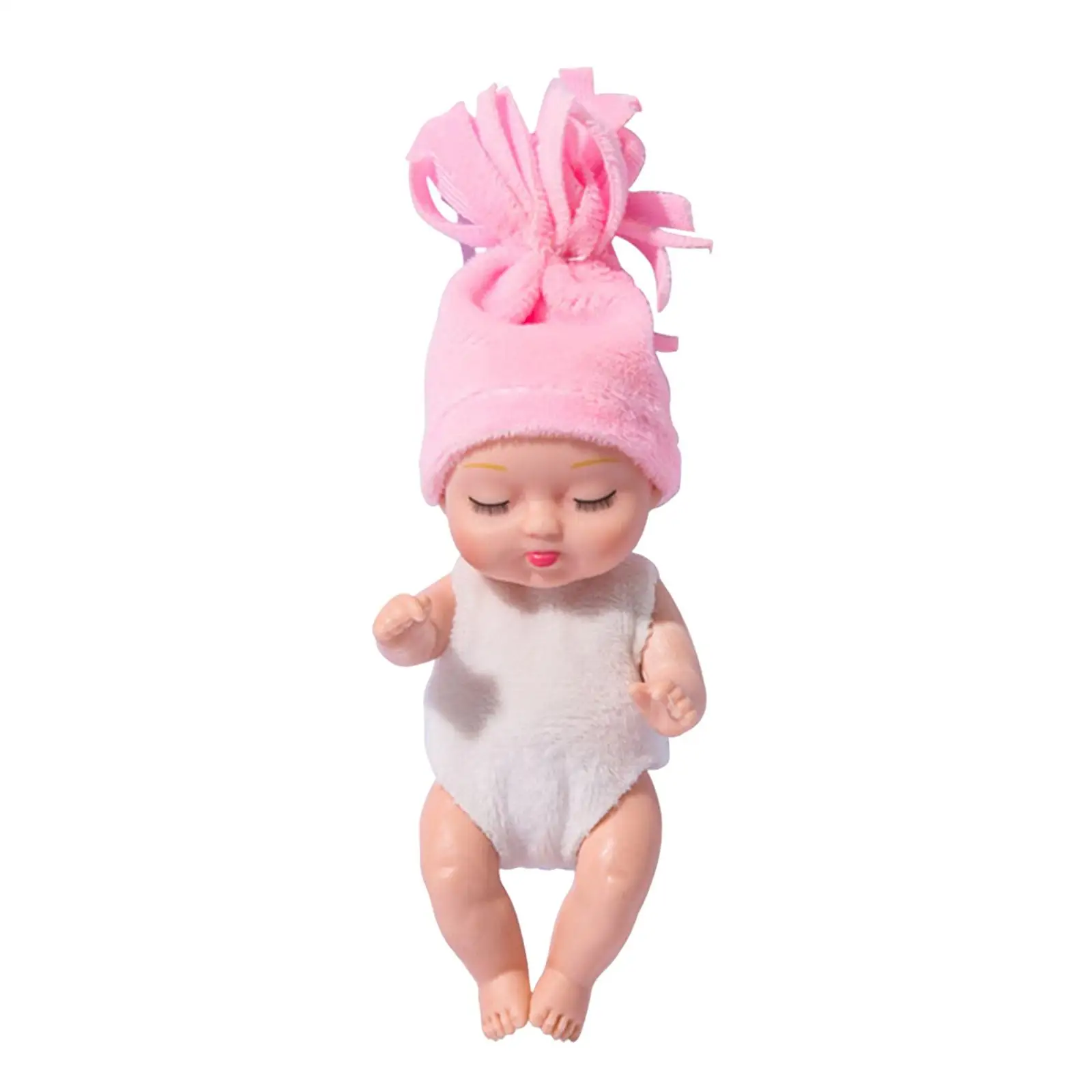 귀여운 4인치 비닐 미니 베이비돌 세트, 수제 옷 포함, 여자아이들을 위한 인형의 집 놀이 및 선물용