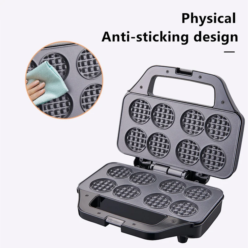Mini Electric Waffles Maker 8 Pan Double Heating Non-Stick Egg Cake Oven Waffles Griddle Cooking Machine for Home Kid's Snacks waffle maker baking pan baking tray