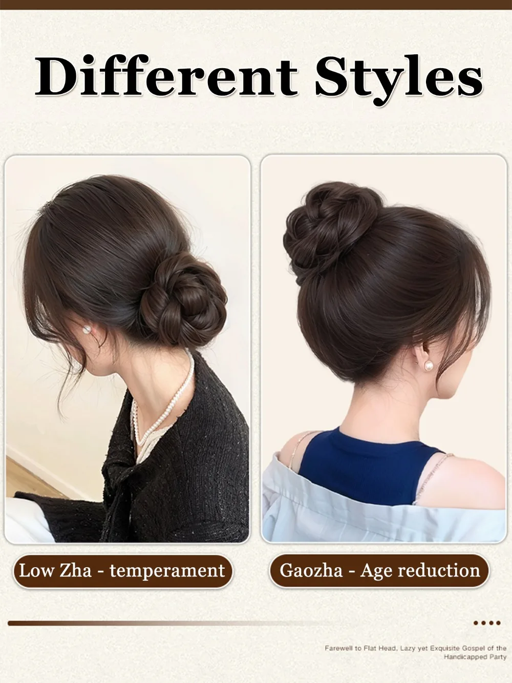 Neue synthetische Haarknoten Klaue Clip flauschige natürliche Perücke Haarspange braun schwarz Haarteil Haarschmuck – Detail 6