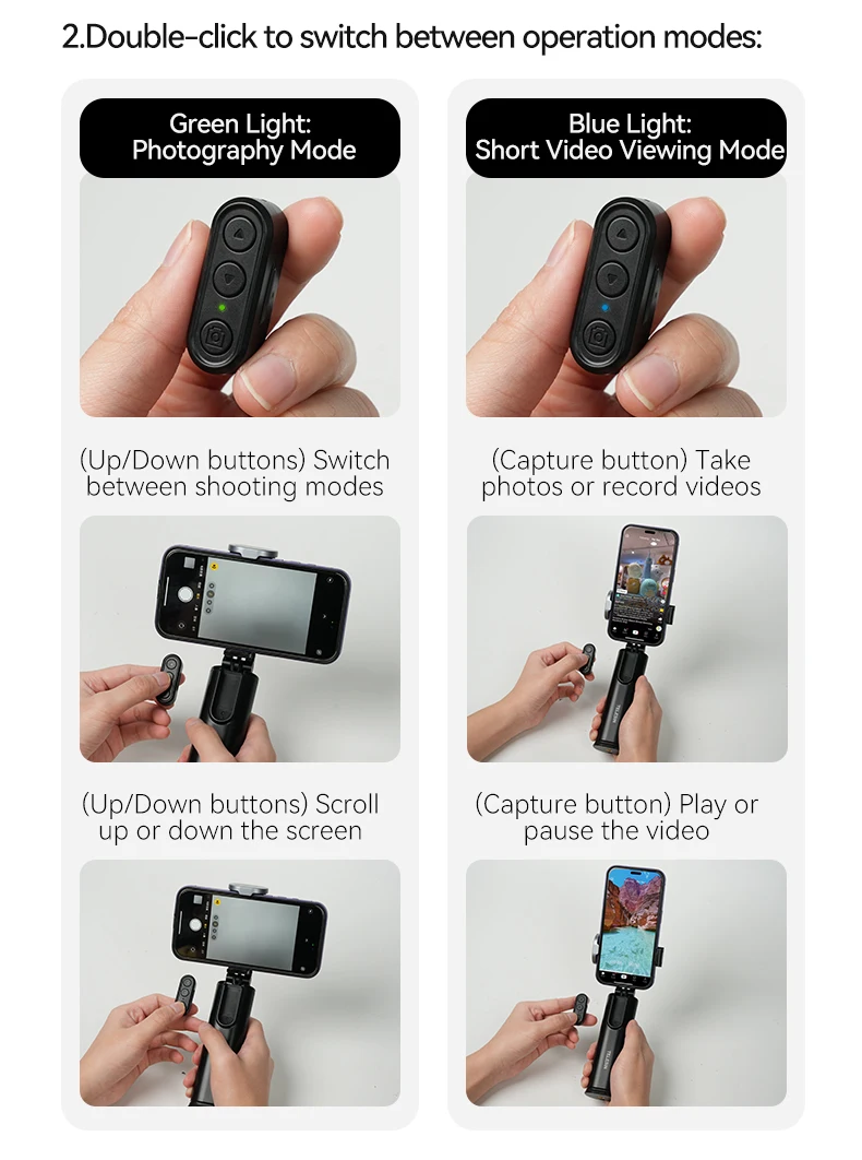 3 in 1 Selfie stick Phone Holder Wireless Remote Control Travel Clamp Magnetic 3