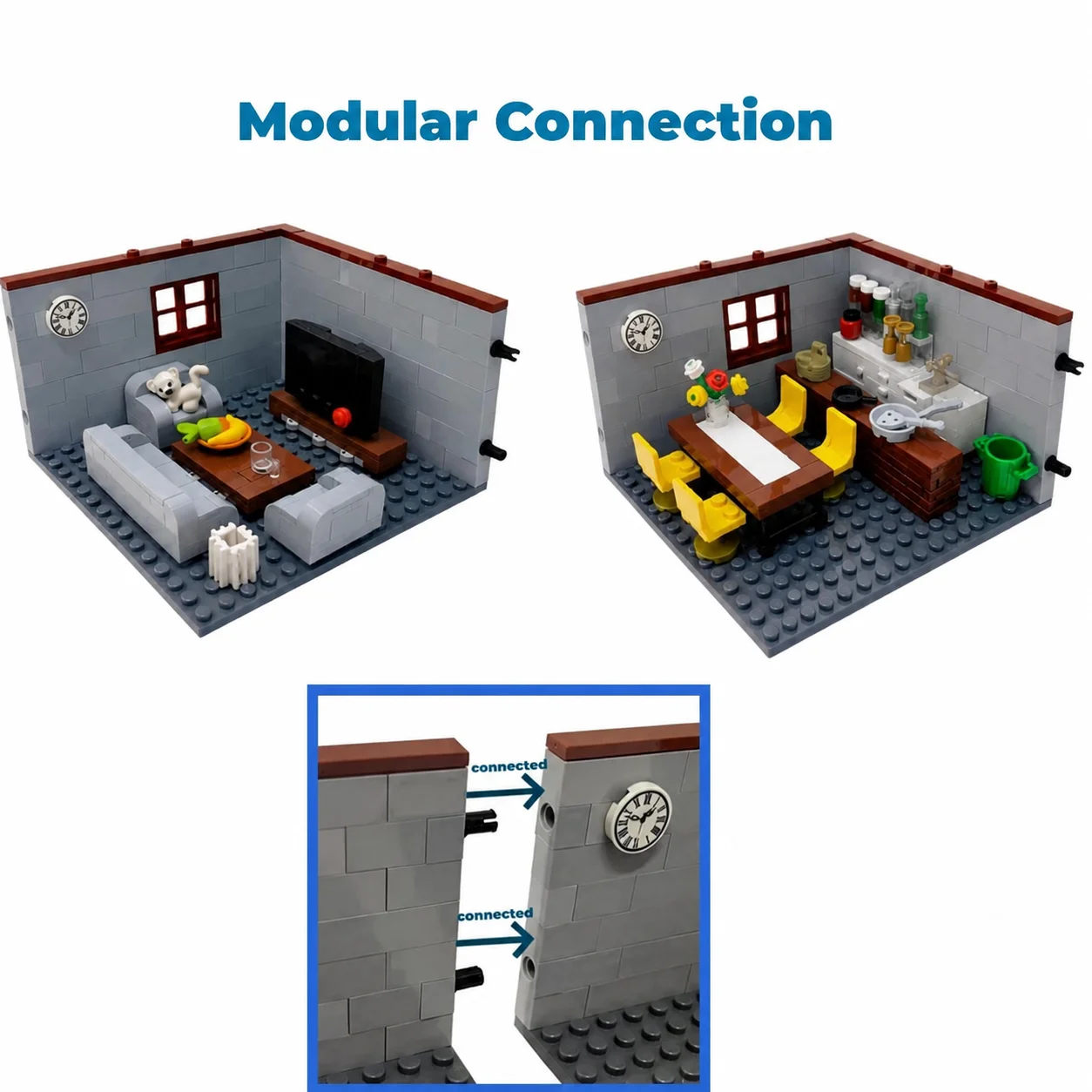 MOC City House Building Blocks Toys for Boys Girls DIY Blocks Living Kitchen Room Furniture Model Juguetes Bloques Kids Toys - 6