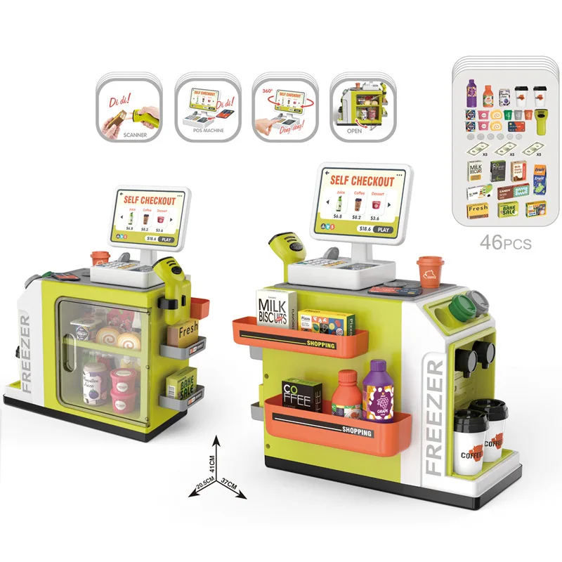 New Pretend Play Cash Register Cash Register Playset For Kid 46 Accessories Hours Of Fun Learning For Boys Girls Imaginative