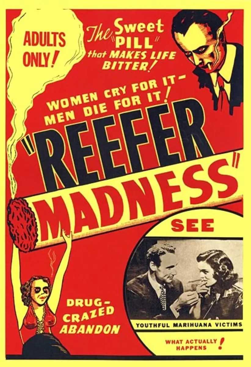 Старый жестяной знак Reefer Crazy классический винтажный кинопостер Сделано в США |