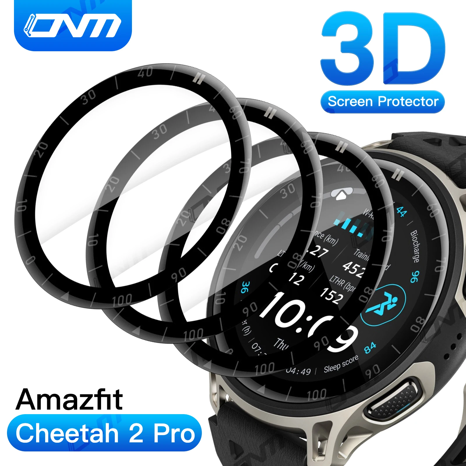 Amazfit Cheetah 2 Pro-3D 풀 커버용 화면 보호 필름 99% HD 긁힘 방지 보호 필름 버블 프리 액세서리(유리 아님)