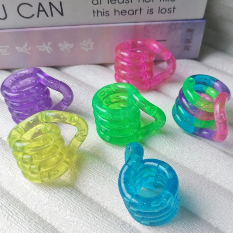 Colorful Twisted Fidget Chain for Stress Relief and Sensory Stimulation