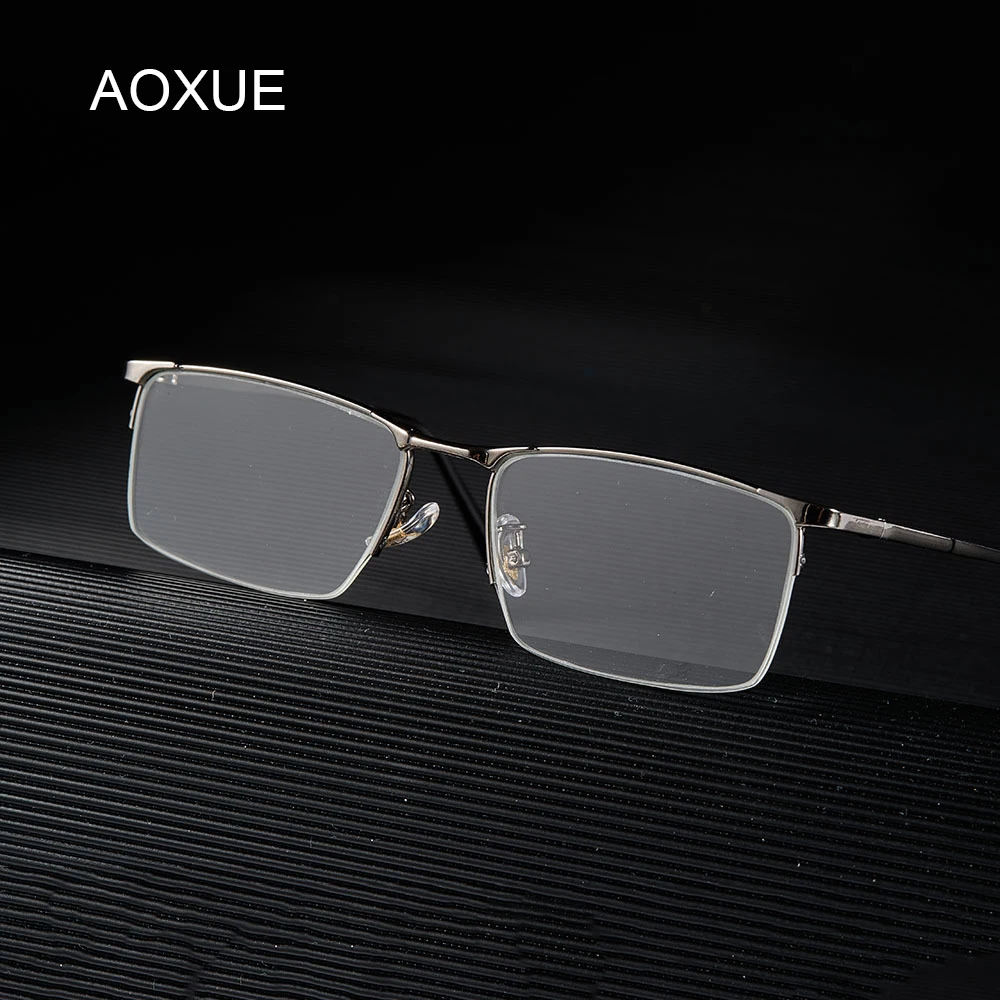 

Crystal Glass Reading Glasses Men's Business Half Frame Presbyopic Diopter Readers +1.0 +2.0 +3.0 +4.0 очки для чтения мужские