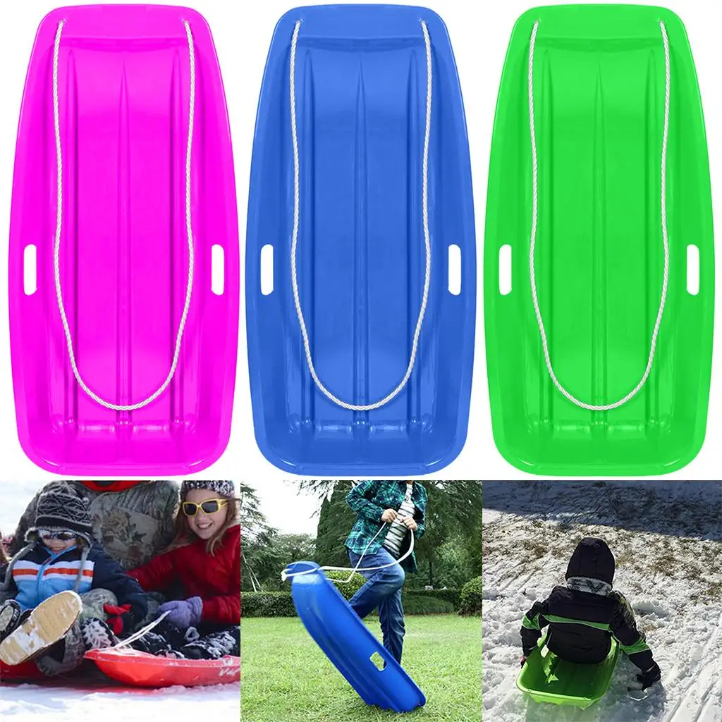 Solid Snow Sled, Snow Sled Adults Flyer Flying Toboggan Sledge Pull Rope and s