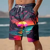 Summer Hawaiian 3D Printed Palm Trees Beach Shorts For Men Coconut Trees Graphic Swimming Trunks Women Fashion Board Shorts Pant 5
