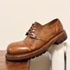 New Design Men Genuine Leather Thick Sole Casual Formal Shoes Man Handmade Sewing Outdoor Cowhide Office Business Derby Shoes