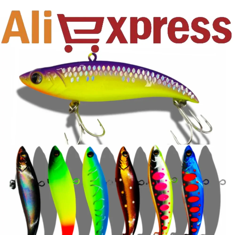 Spinning Rattlin VIB Fishing BayBlue Lure 75/90mm Wobbler für Hecht Eis Balance Winter VIB Swimbait Angelgerät Simth Vika 90er Jahre
