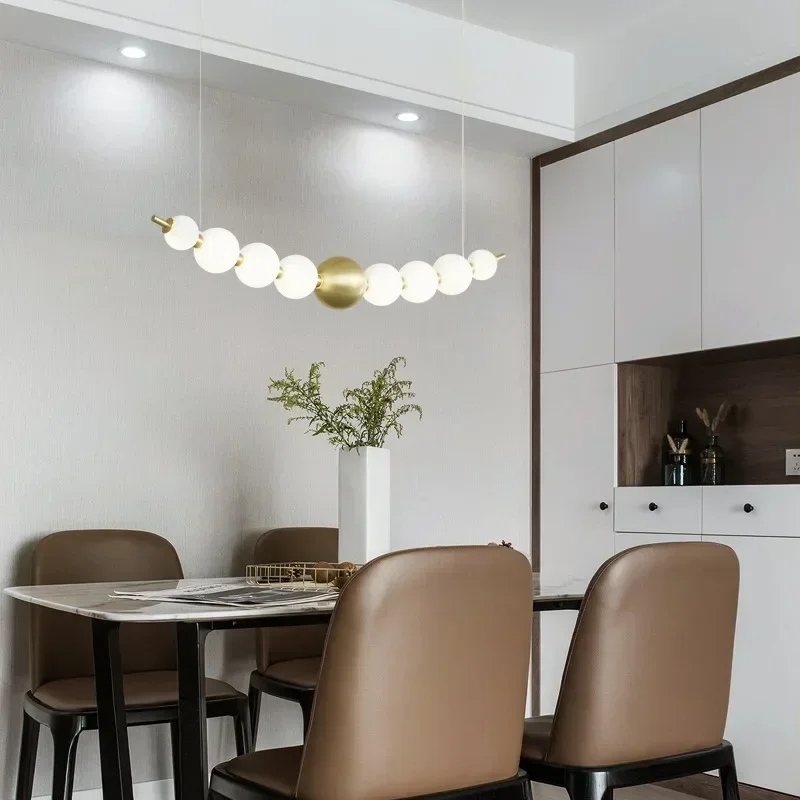 Brass Round LED Pendant Lights Wire Adjustable Copper Aluminium Hall Living Room Lighting Restaurant