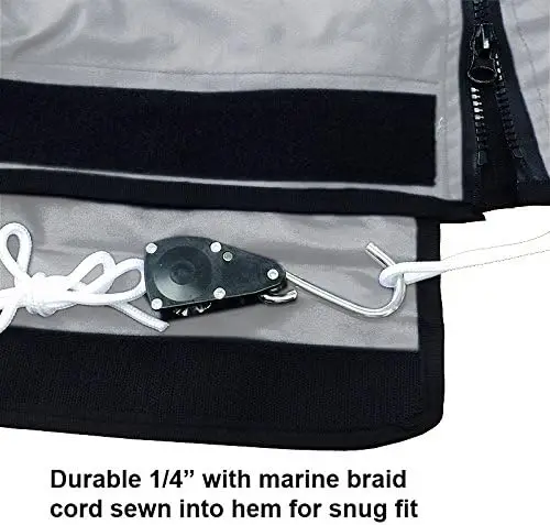 Heavy Duty Hard/T-Top Boat Cover Center Console T-Top Boat Cover Gray fits up to 30ft