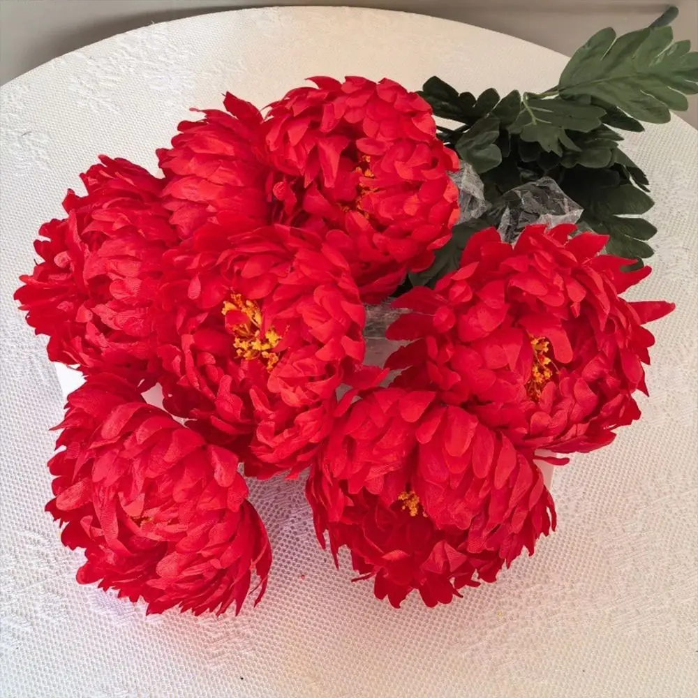7-köpfiges Kunstblumenarrangement aus Seide, Chrysanthemenstrauß, DIY-Blumenbedarf, künstliche Blumen, Fotografie-Requisiten – Detail 2