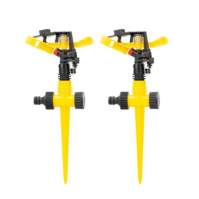 Adjustable Spiked Rocker Impact Sprinkler Garden Agriculture Watering Nozzle Lawn Irrigation Watering 360 Degrees Rotary Jet