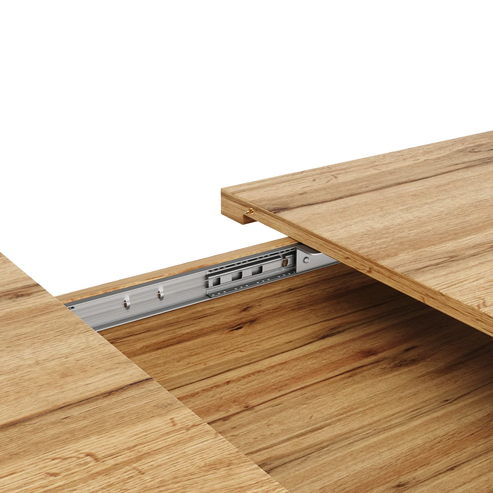 120–160 x 75 x 75,5 cm ausziehbarer Esstisch, Küchentisch, ausziehbar bis 160 cm, für Küche und Wohnzimmer, Holzplanke – Detail 18