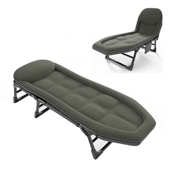 Letto singolo pieghevole per interni Sedia reclinabile regolabile multi-velocità per ufficio Letto da campeggio pieghevole per scorta portatile semplice per esterni