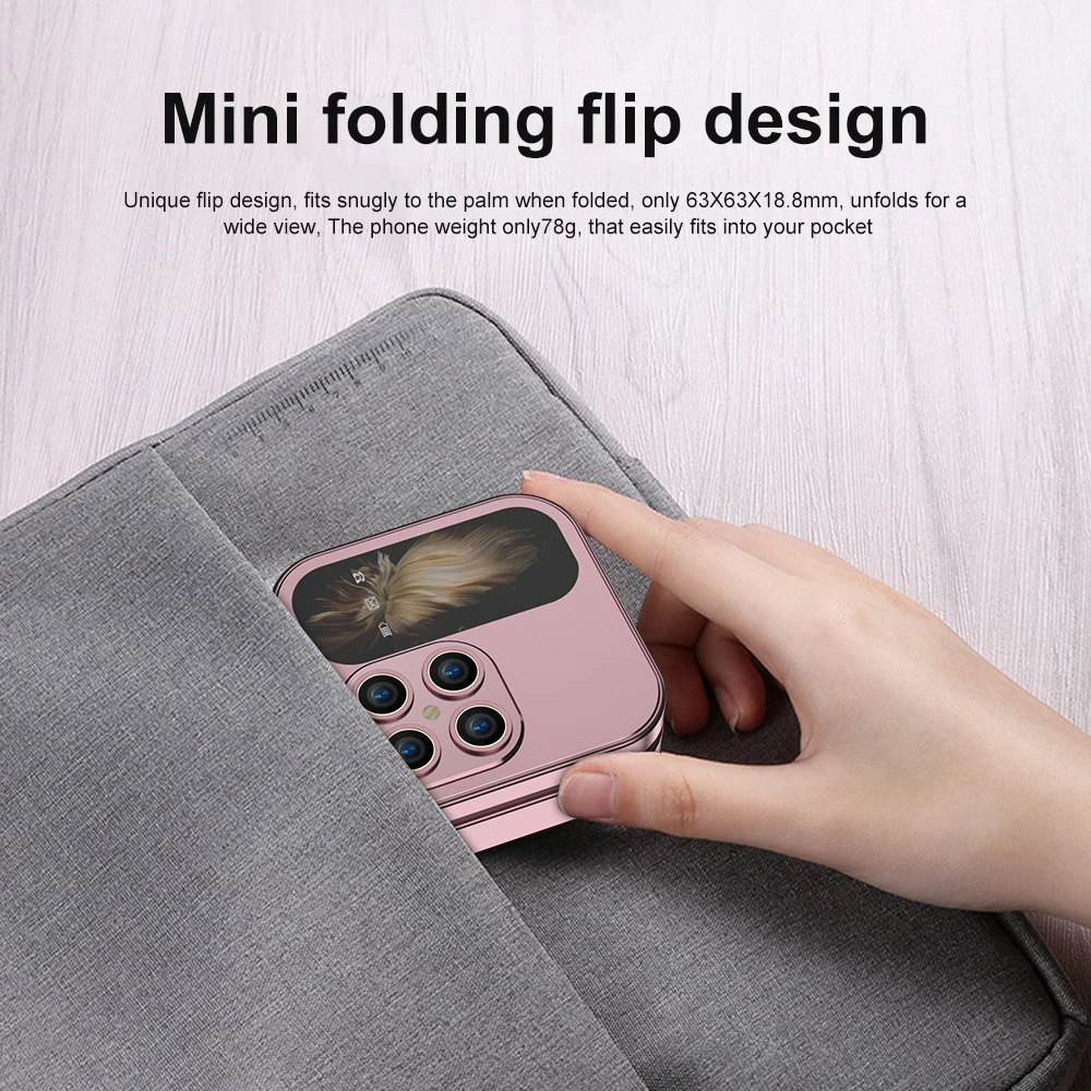 i17 Mini Dual SIM Flip Cell Phone with Flashlight