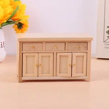  1/12 Scale Miniature Wooden Chinese Classical Wardrobe Mini Cabinet Bedroom Furniture Kits Home & Living For Dollhouse 