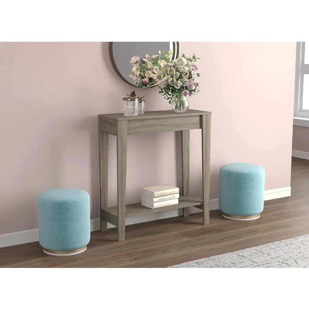 

Sofa Side Table Beige Entryway Console Sofa Couch Table/Accent Wall Table-31 Long/Dark Taupe With 1 Shelf for Living Room Home