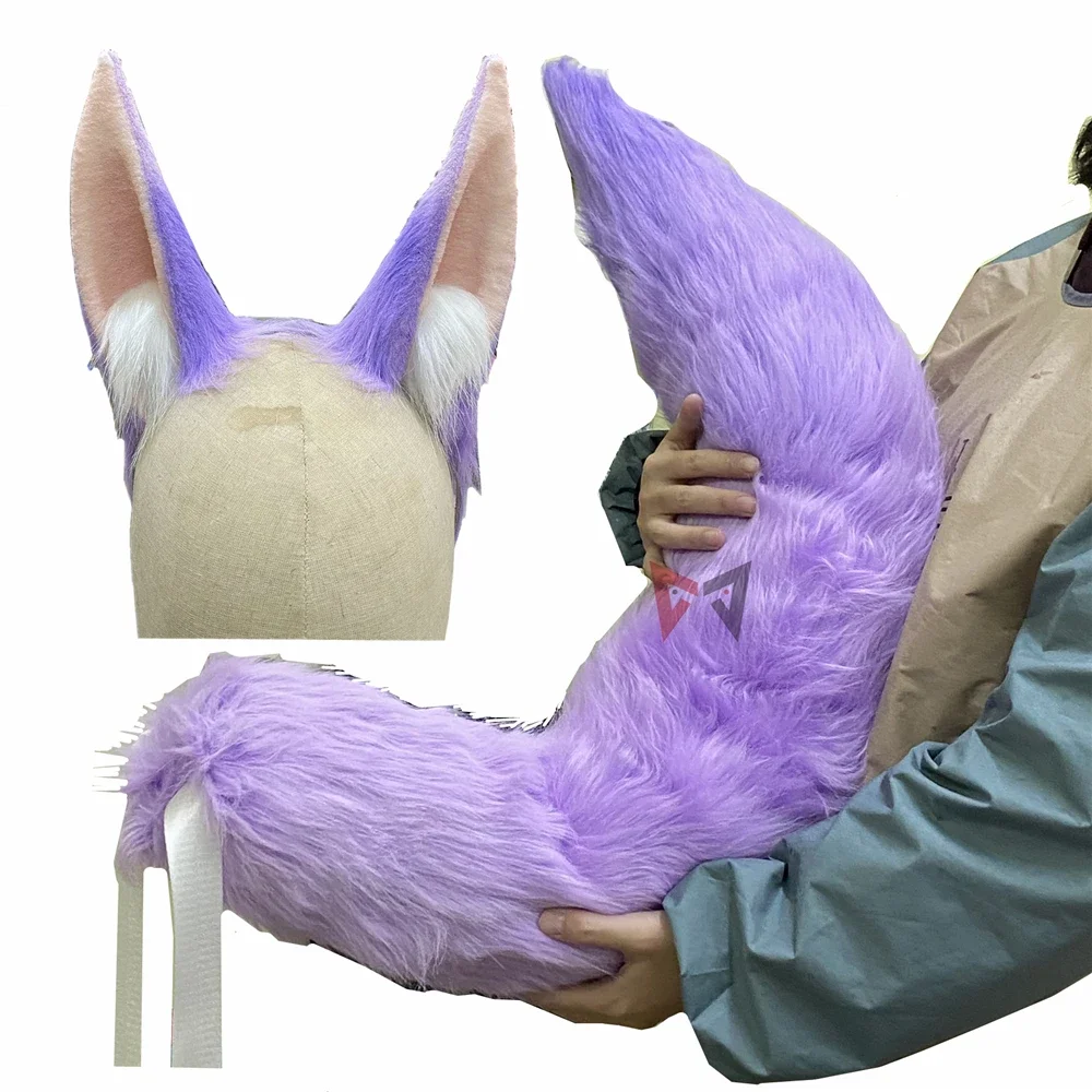 

New Stay The Night NU:Carnival Kuya Cosplay Prop Ears Hairhoop Tail Purple Color Headband Handmade Work Costume Accessories