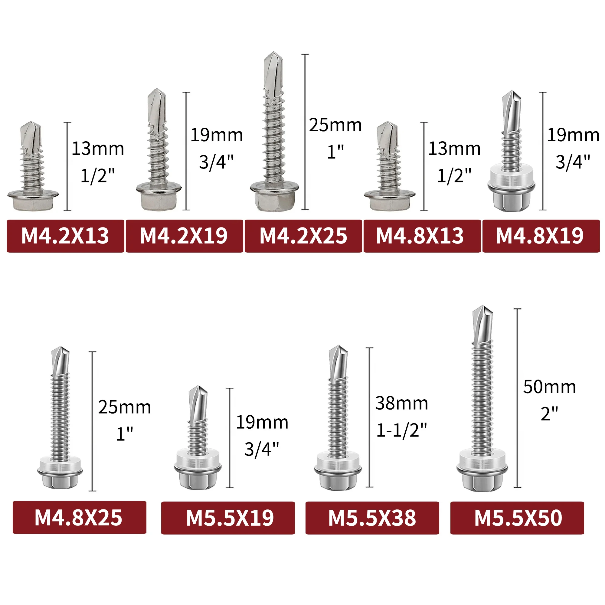 10 Set) 5/16-18x3 Viti A Testa Esagonale In Acciaio Inox, Dadi 5/16 - Foto 2
