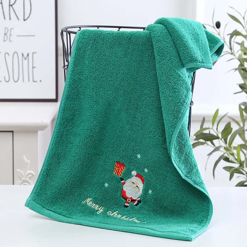 New Xmas Face Towel Christmas Decor Red Santa Claus New Year Gift Home Bathroom Washing Hand Face Towel Cloth Man Woman 3