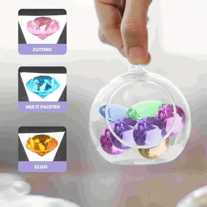Plastic Jewelry Props 10Pcs/Box Clear Acrylic Diamond Diamond Gems Princess Jewellery DIY Props Accessories Gems
