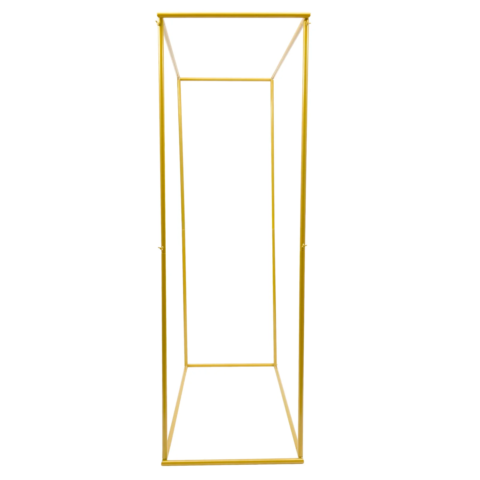 184 cm goldener geometrischer Hochzeitsbogen aus Metall, freistehend, großer quadratischer Bogenständer, für Geburtstagsfeier, Gartendekoration, Fotohintergrund – Detail 5