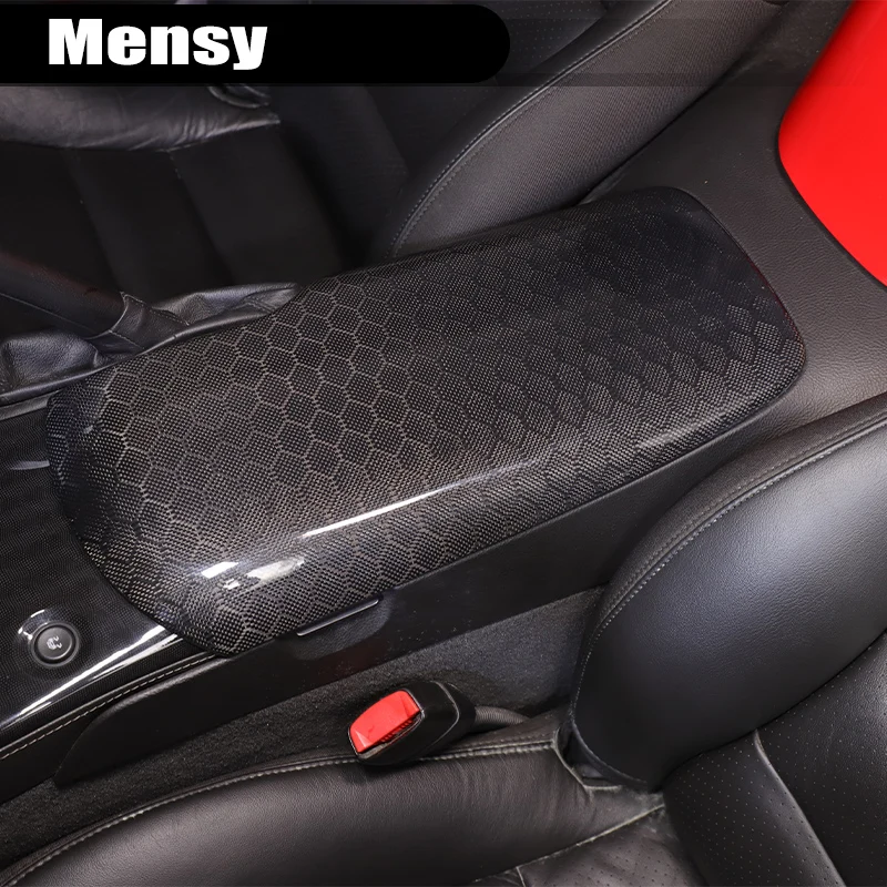 

For Chevrolet Corvette C6 2005-2013 real Carbon Fiber Car Central Control Armrest Box Protection Cover Car Interior Accessory