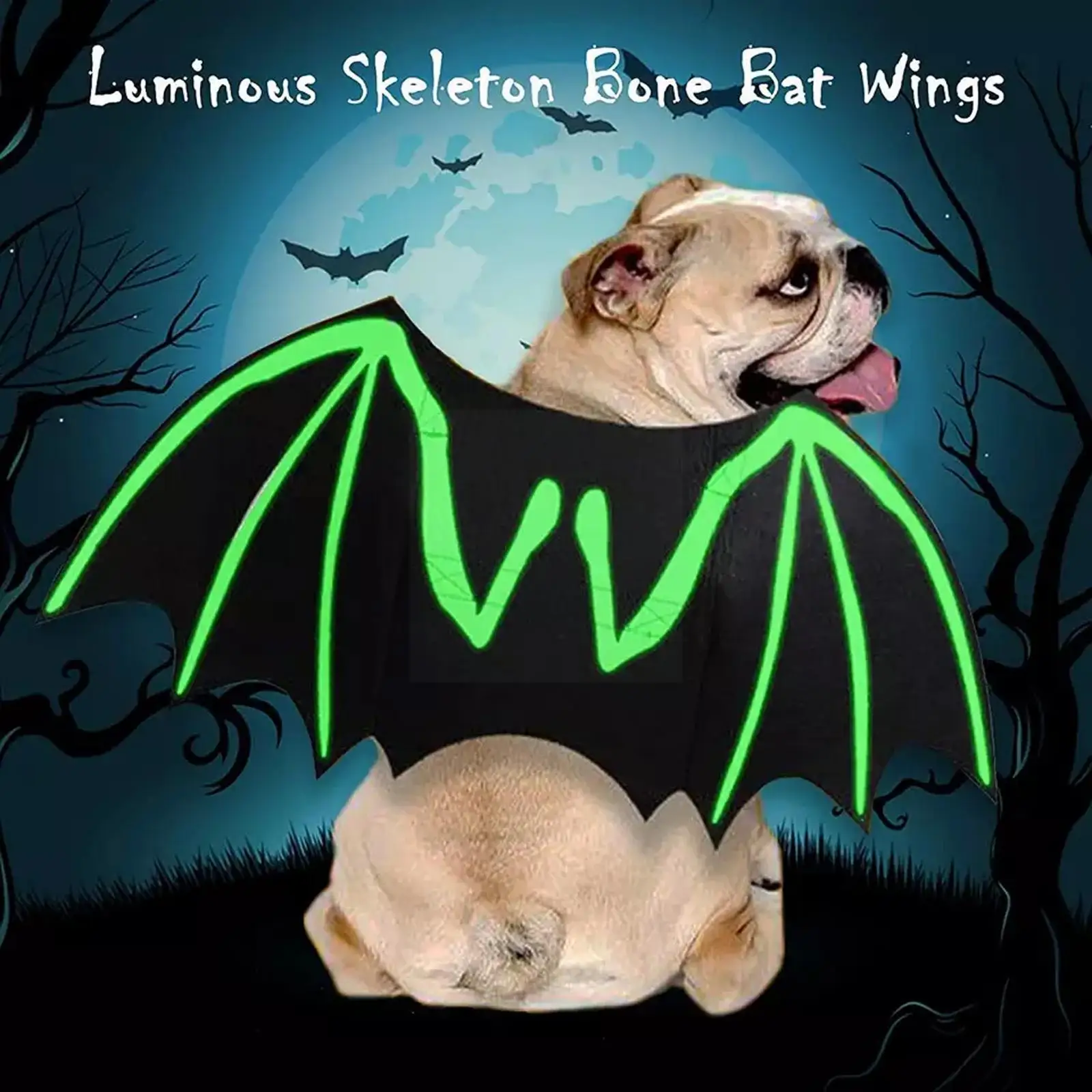 

Halloween Dog Cat Luminous Bat Clothes Clothes Dress Up Clothing Cosplay Xmas Christmas Night Glow Demon Pet Transformation Prop