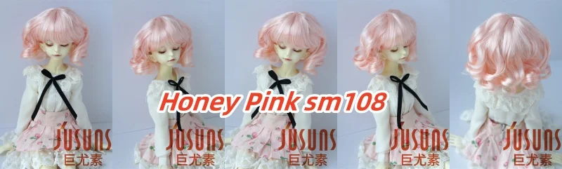 JD164 Kurze Lady Curls Synthetische Mohair BJD Perücken 5-6" 6-7" 7-8" 8-9" 9-10" 10-11" YOSD MSD SD DOD QBaby Blythes Puppenzubehör – Detail 26