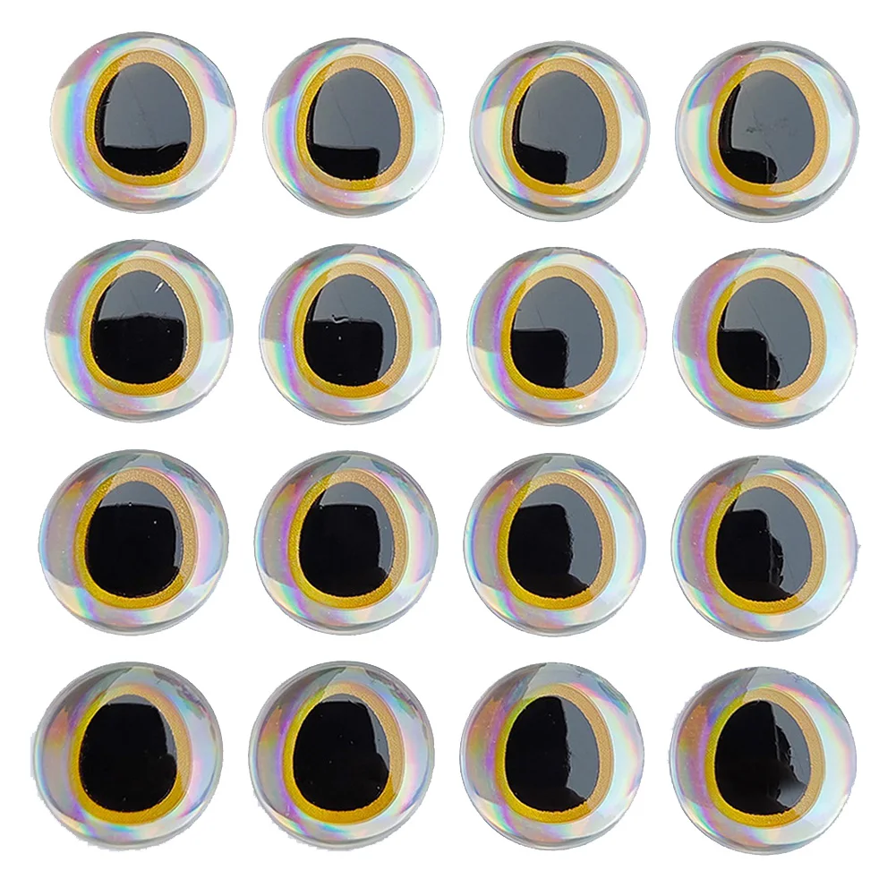 100PCS 6-12mm Angeln Locken Augen 3D-Holographische Simulation Fliegen Köder Künstliche Silber/Rot/gold Fisch Augen Aufkleber Für DIY Angeln – Detail 2