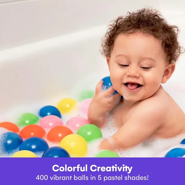 Ball Pit Balls for Kids, Plastic Refill Balls, 200 Pack, Phthalate and BPA Free, Includes a Reusable Storage Bag with Zipper, Br