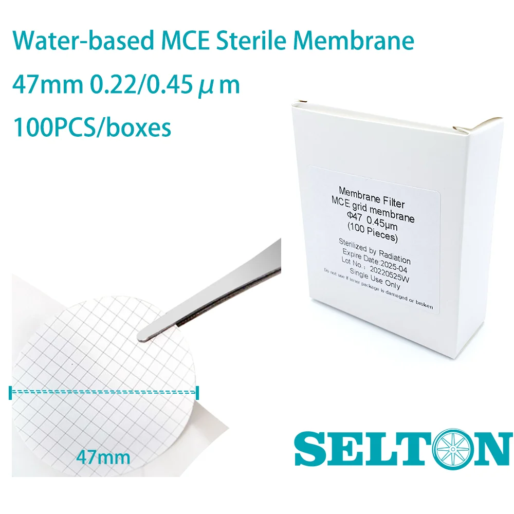 

Sterile MCE Gridded Membrane Filter 47mm 0.45μm Hydrophilic Filter Laboratory Funnel Vacuum Pump Accessories